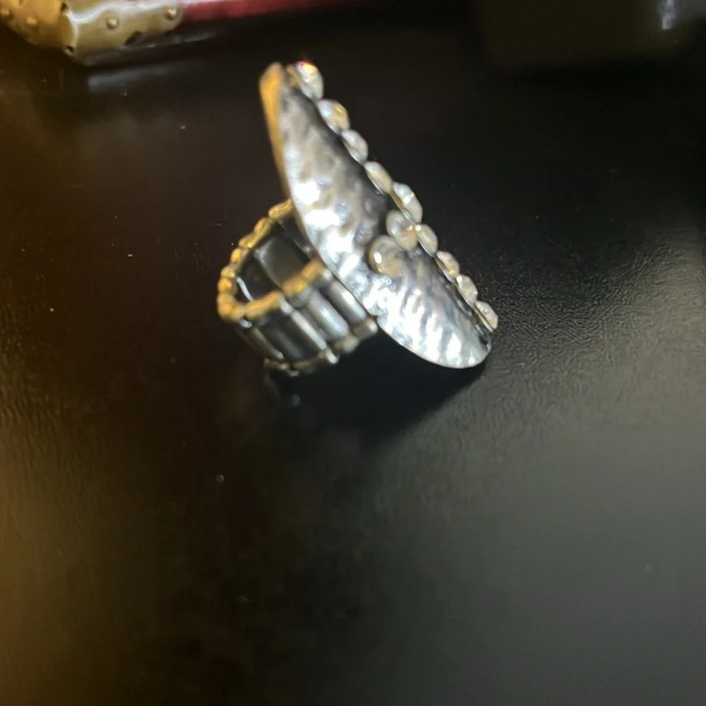 Silver Rhinestone Cross Ring - Picture 4 of 12